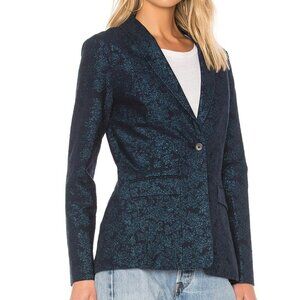 J Brand Layla Textured jacquard metallic Brocade Floral Blazer